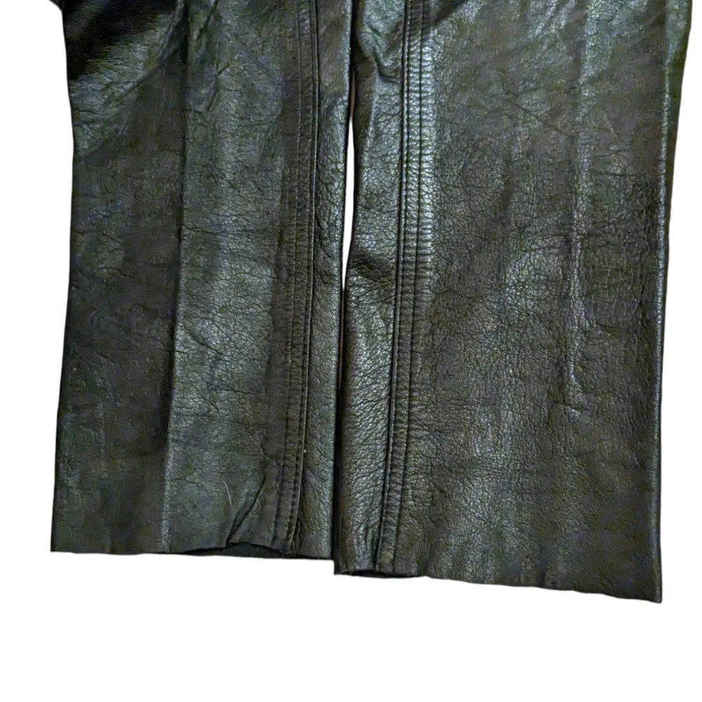 Wilson's 100% Real Genuine Black Leather Vintage High Waist Jeans - 6 - Picture 9 of 13